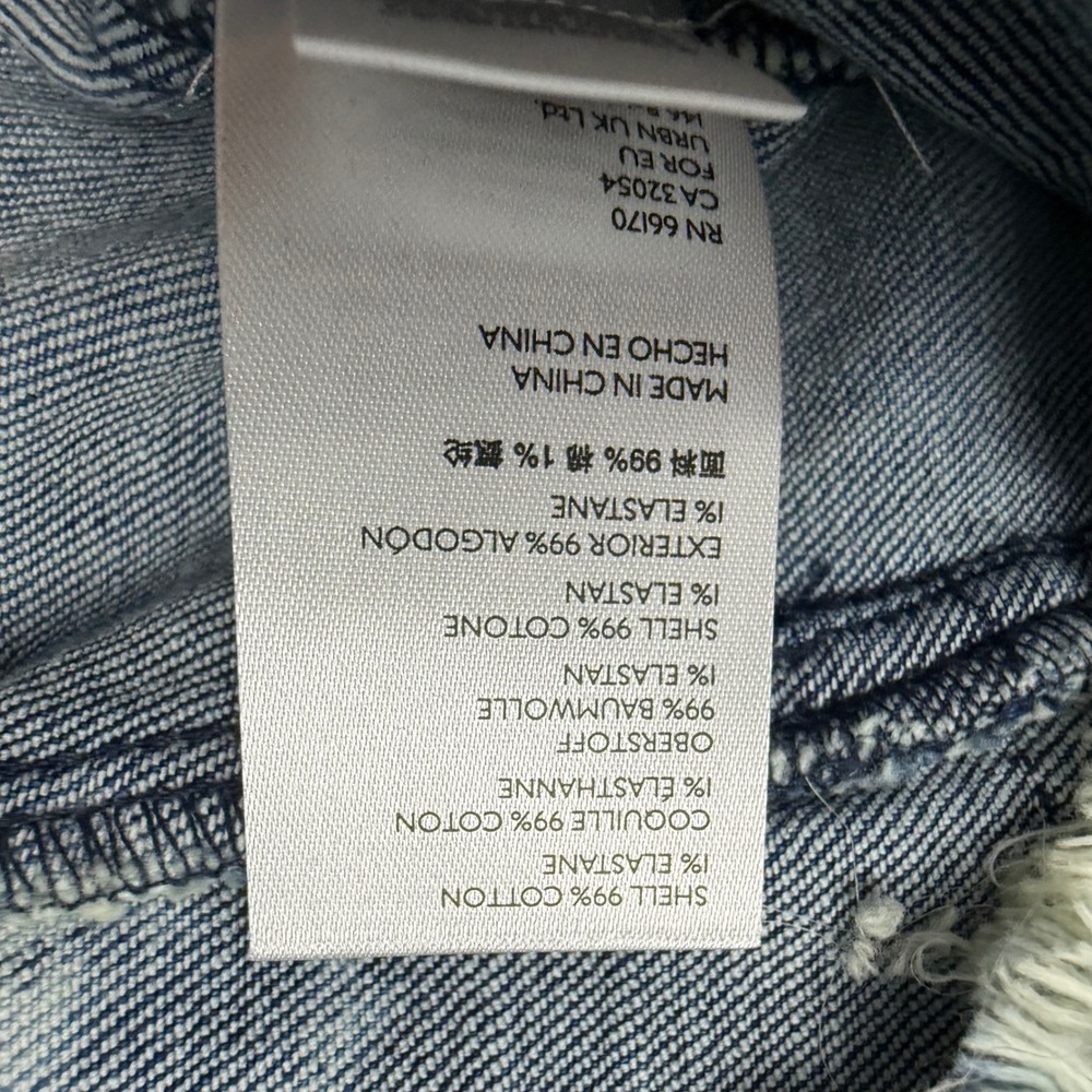 Anthropologie Pilcro Blue Tie Dye Denim Jacket XS Raw Hem Acid Wash Cropped - Picture 12 of 13